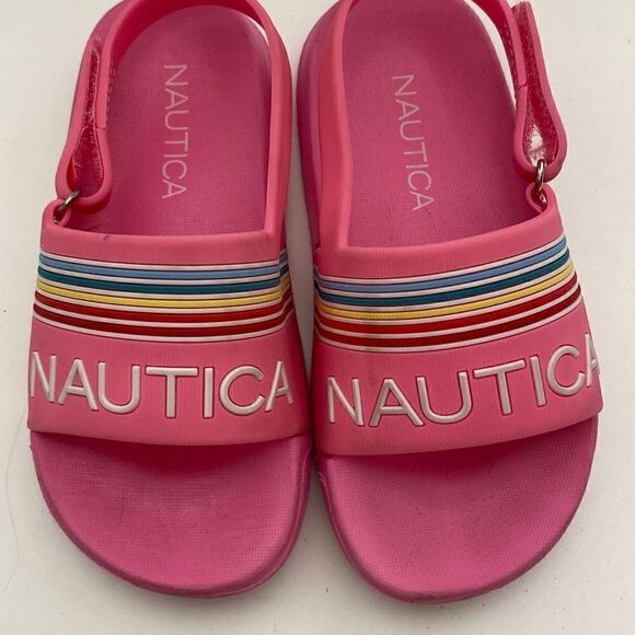 Nautica Girls Slip-On Sling Back Pink Slides Sandals Size 9 - Picture 8 of 8